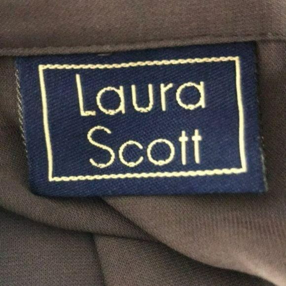 Laura Scott Women's 80/90 Business Work Brown Button Down Size 8 Blouse - Picture 2 of 8